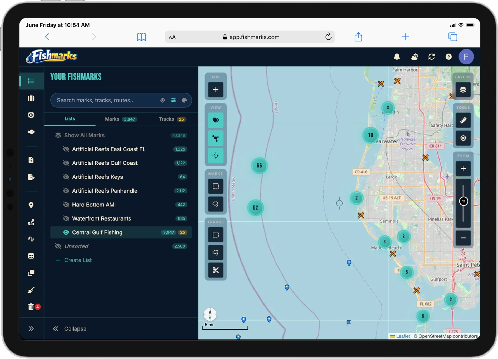 FISHMARKS on iPad