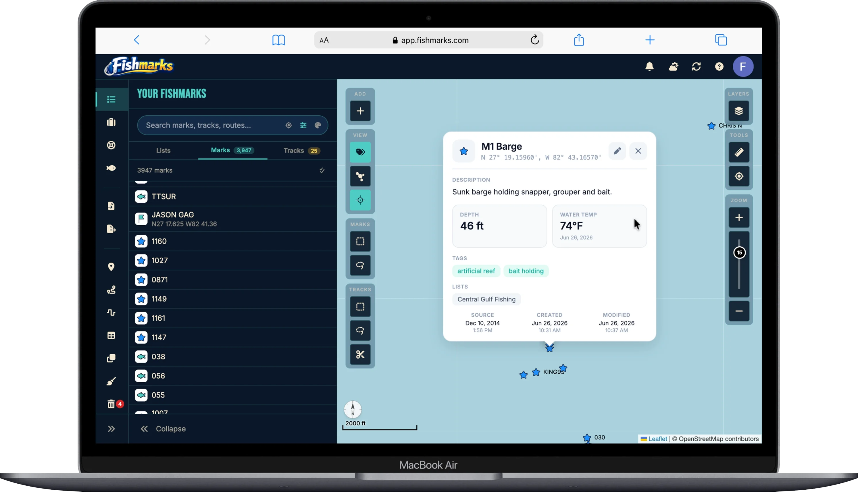 FISHMARKS app screenshot