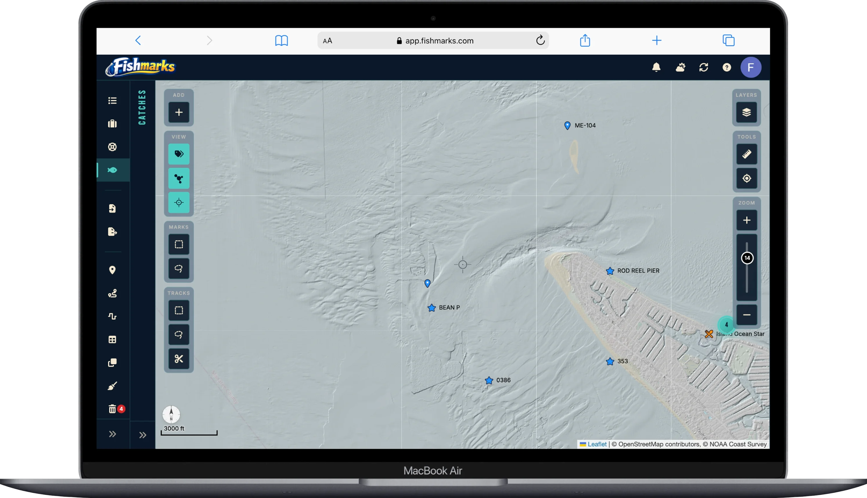 FISHMARKS app screenshot