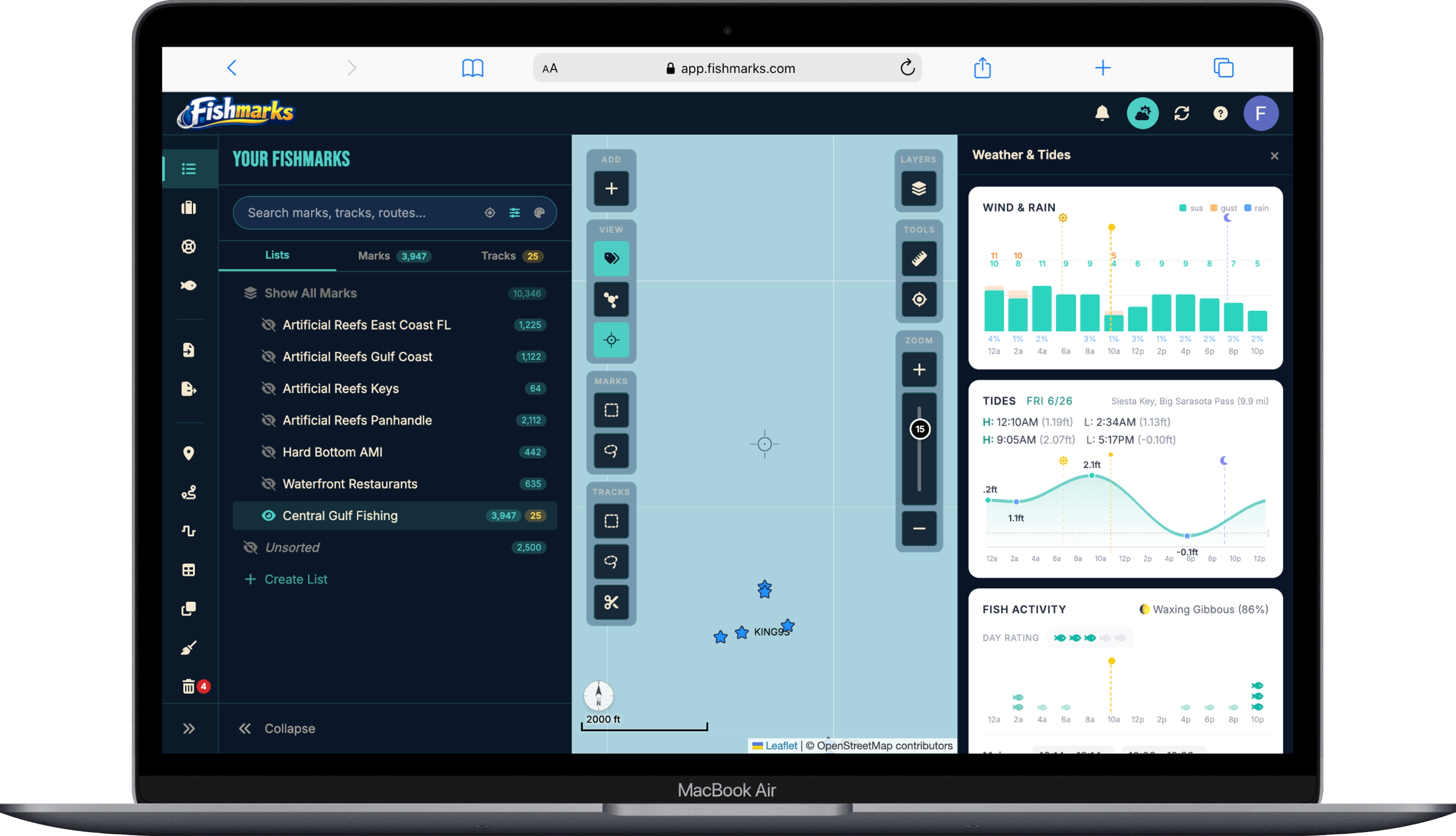 FISHMARKS app screenshot