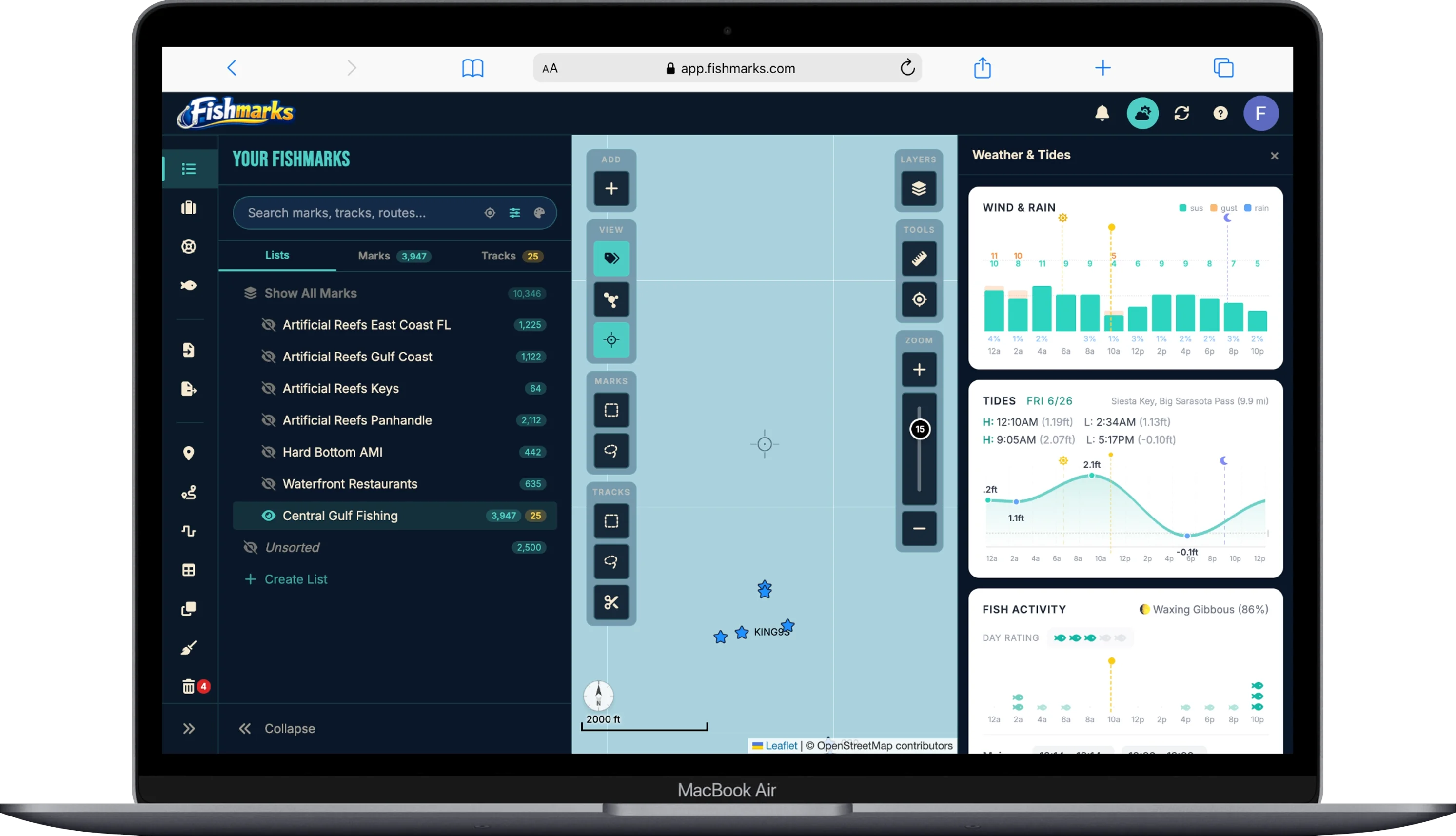 FISHMARKS app screenshot