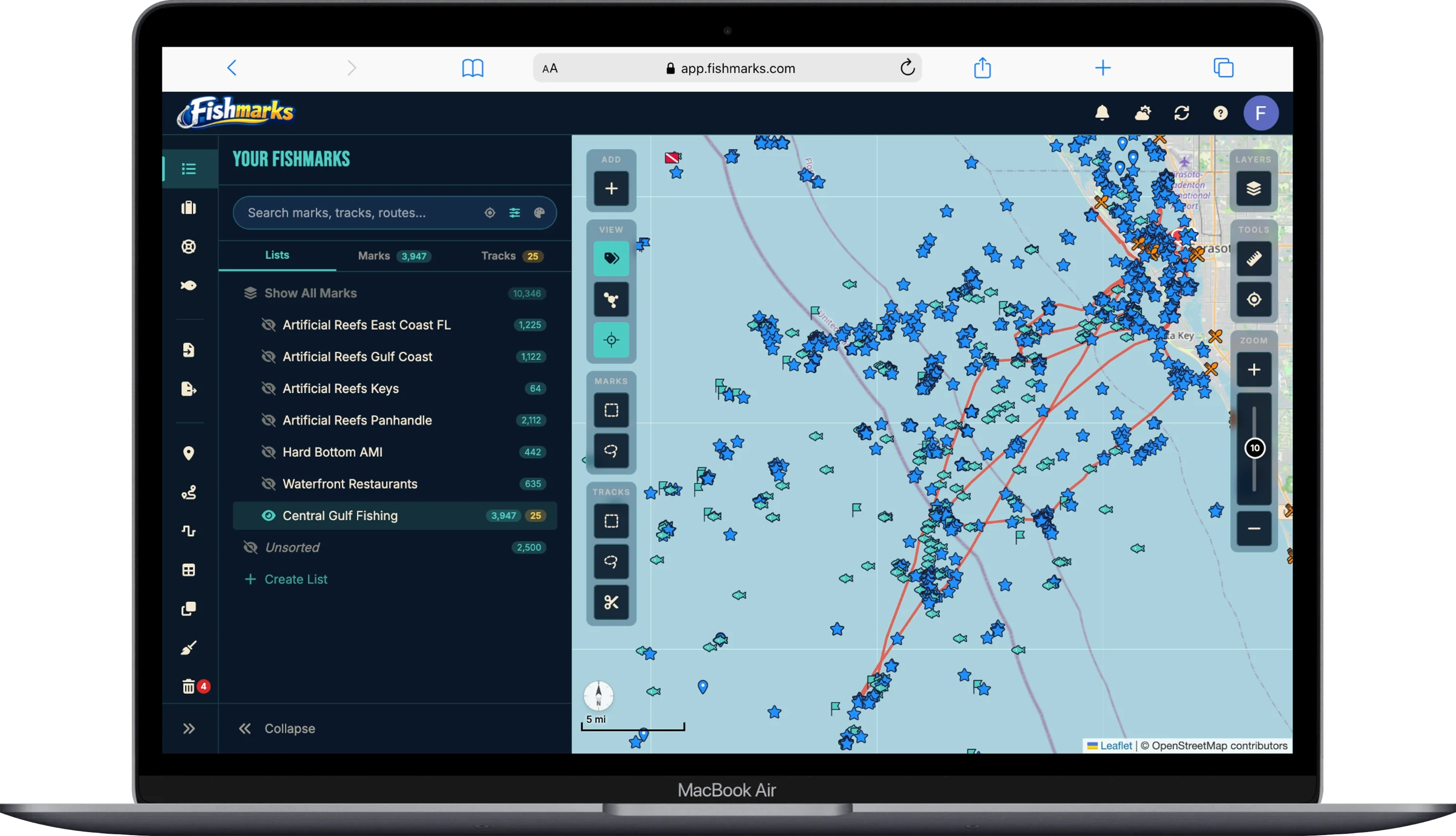 FISHMARKS app screenshot