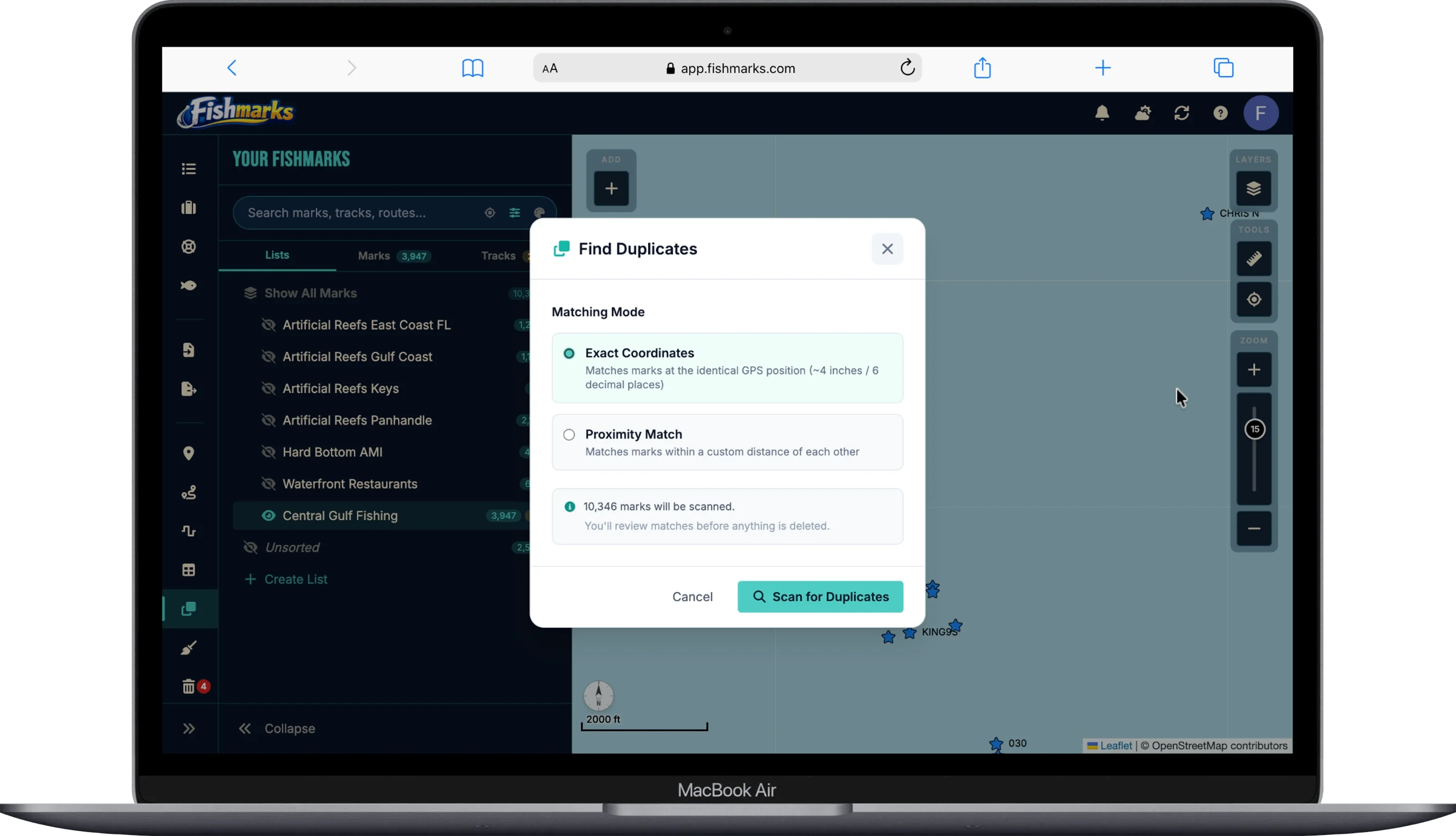 FISHMARKS app screenshot