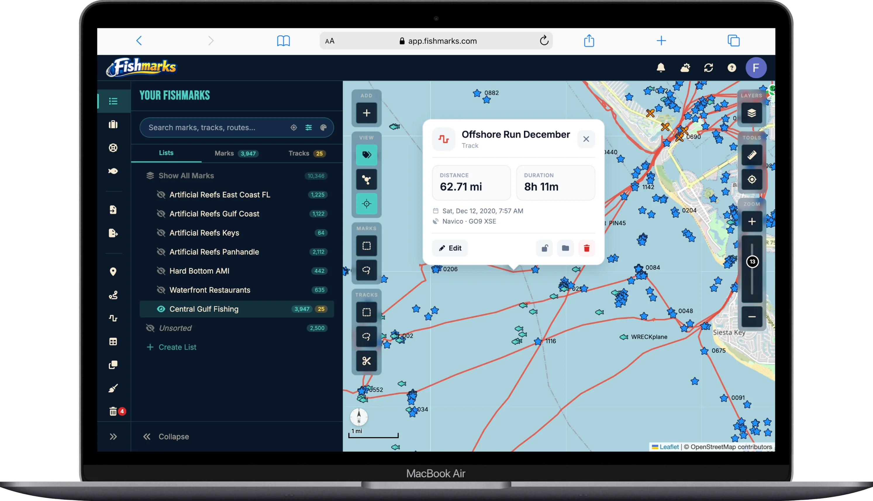 FISHMARKS app screenshot