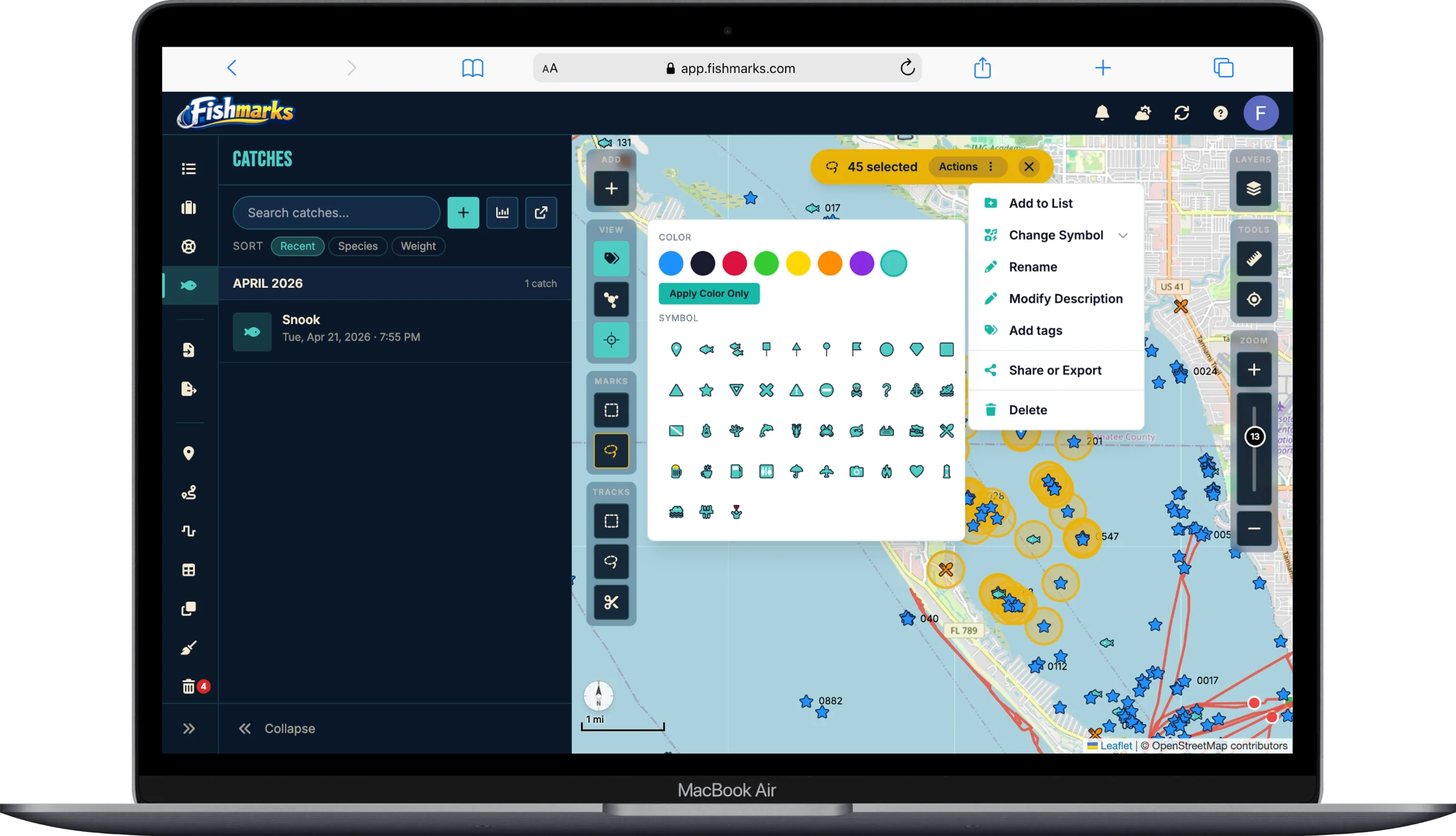 FISHMARKS app screenshot